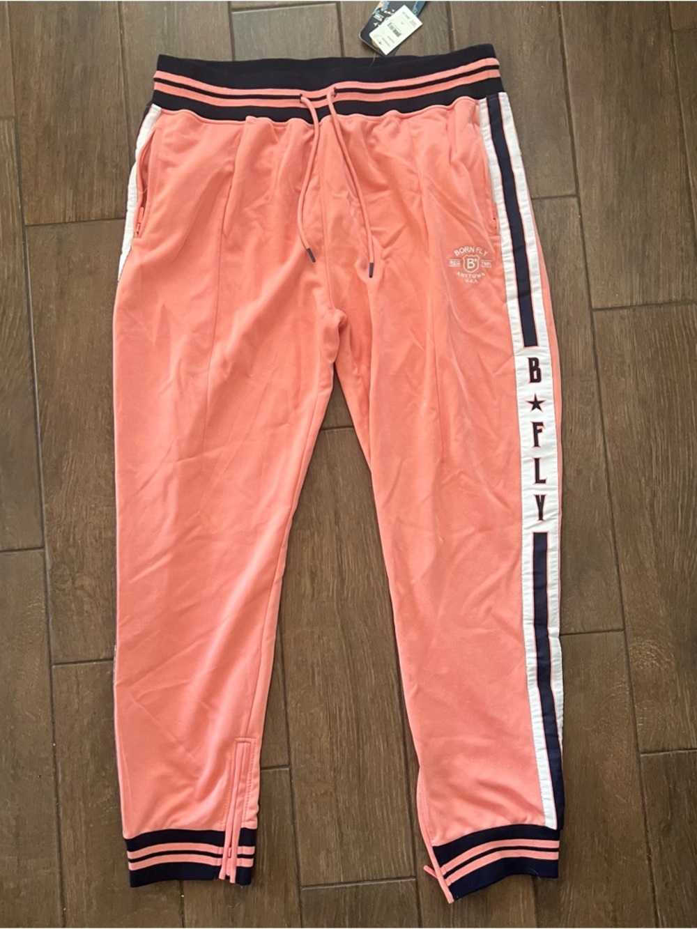 Born Fly Salmon Colored Track Pants size 3XL with Tags-*FLAW*